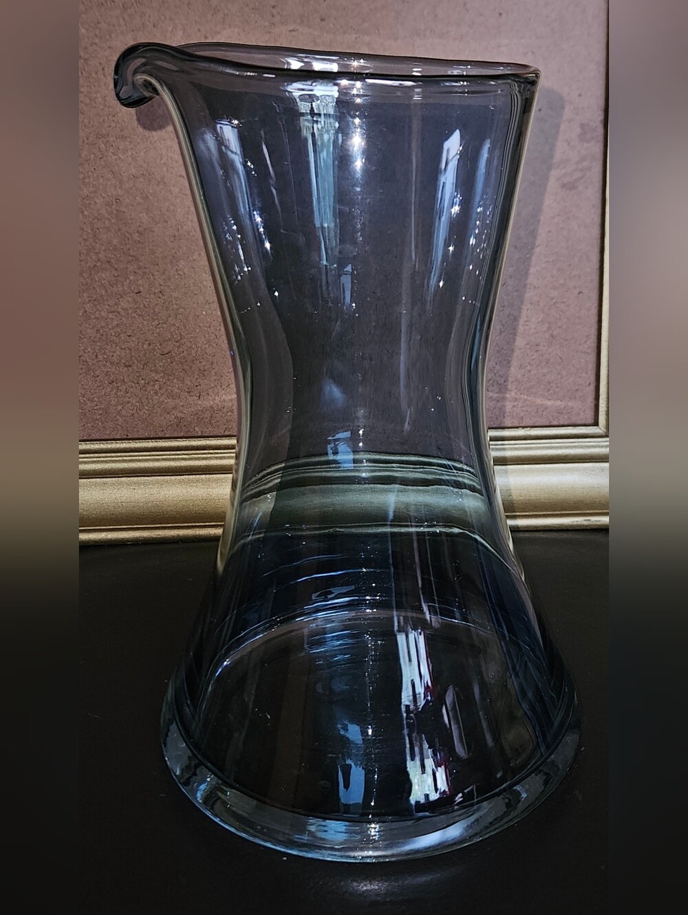Thomas O'Brien Pale Blue Crystal Clear Glass Carafe/Pitcher Made in Poland